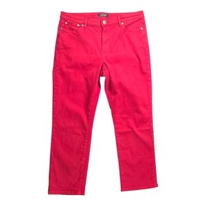 Lauren Ralph Lauren Red Premier Straight Crop Pants Size 14P